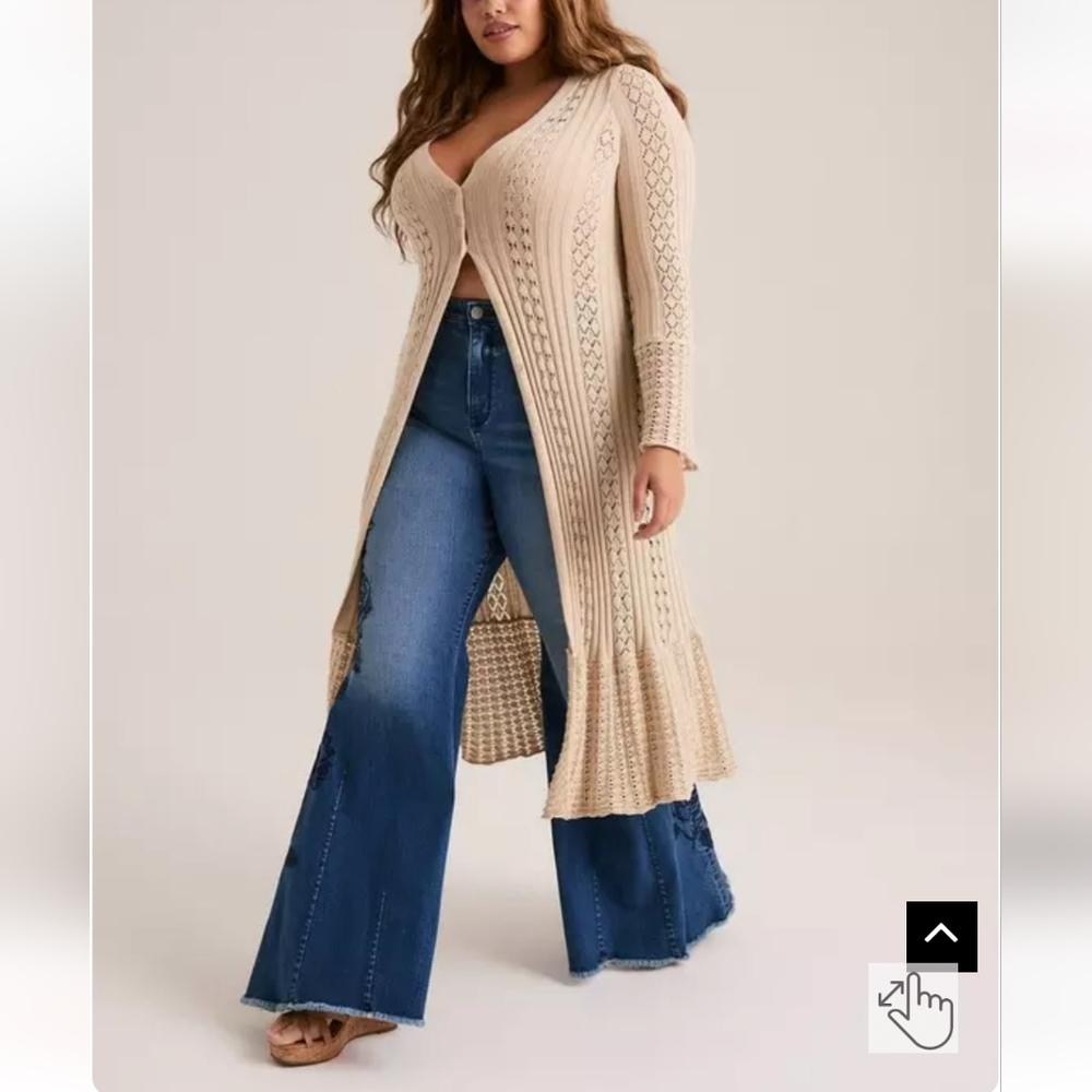 🆕️🦋 3X TORRID FESTI BEIGE DUSTER CARDIGAN